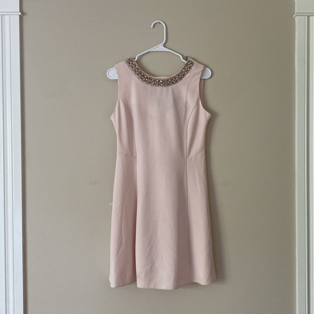 New Dorothy Perkins Classic Jewel Rhinestone Pastel Pink Flowy Dress Size 8